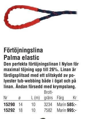 Förtöjningslina Palma elastic