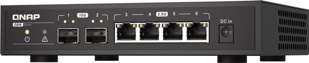 Tilbud på QNAP QSW-2104-2S - Switch - ikke administreret - 2 x 10 Gigabit SFP+ + 4 x 2.5GBase-T - desktop fra ComputerSalg til 1.311 kr.