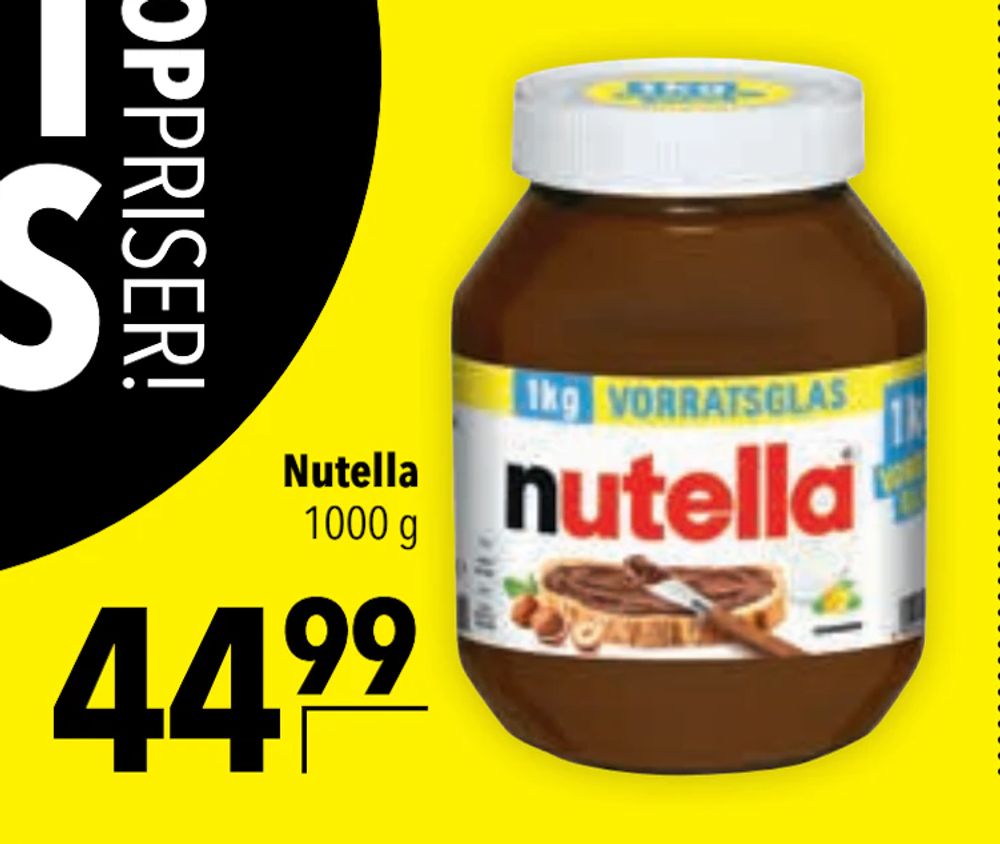Tilbud på Nutella fra CITTI til 44,99 kr.
