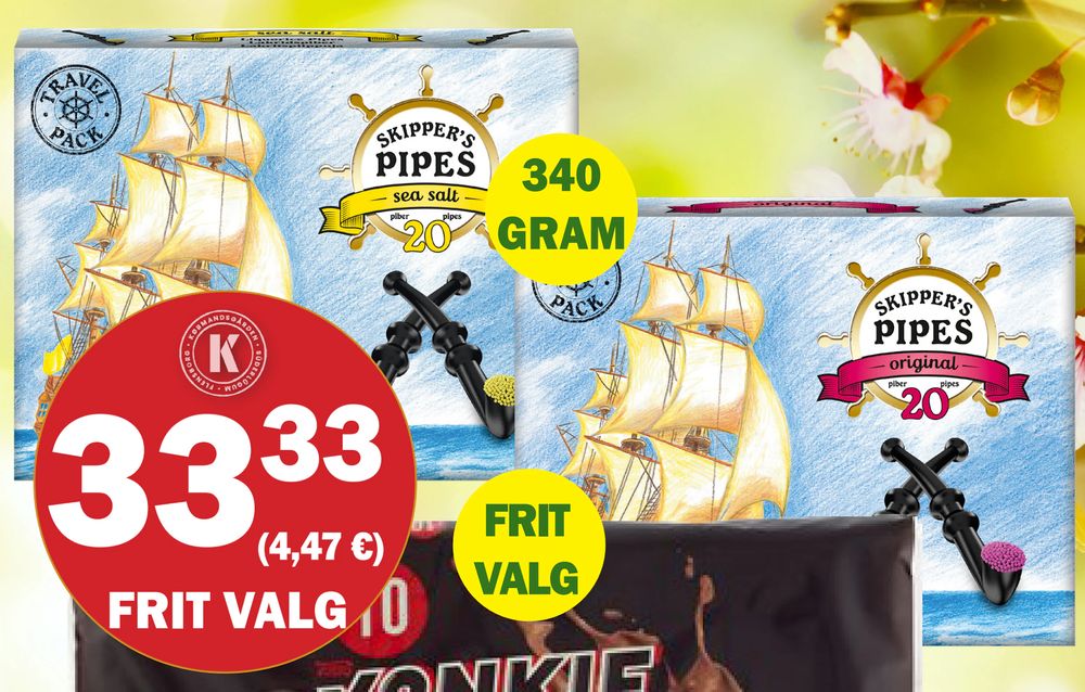 Tilbud på Malaco Skippers Pipes fra Købmandsgården til 33,33 kr.