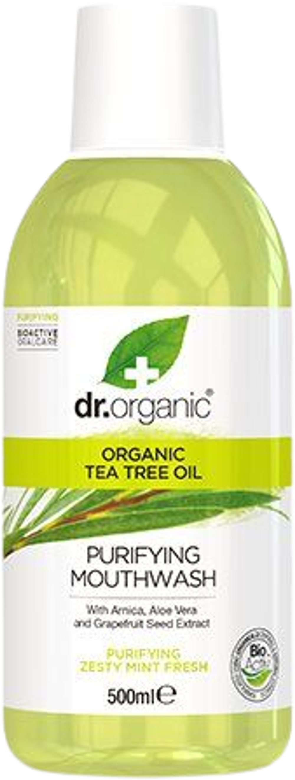 Tilbud på Mundskyl Tea Tree (Dr. Organic) fra Helsam til 64 kr.