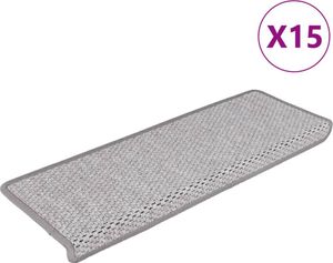 vidaXL Selvklebende trappematter sisal-utseende 15 stk 65x21x4cm beige