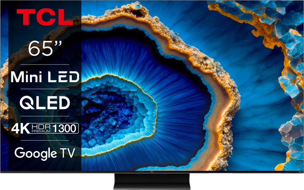 Tilbud på TCL 65" MQLED80 4K MINI-LED Smart-TV (2023) fra Elgiganten til 7.990 kr.