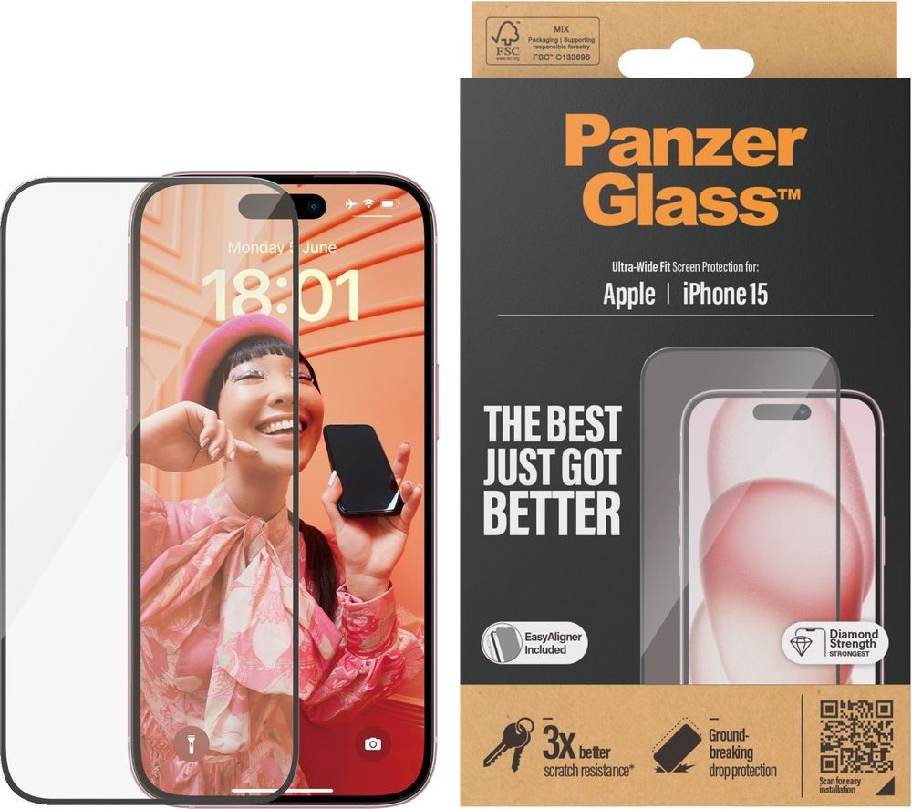 Tilbud på PanzerGlass™ | Skærmbeskyttelse - Ultra-Wide Fit | Apple iPhone 15 fra ComputerSalg til 208 kr.