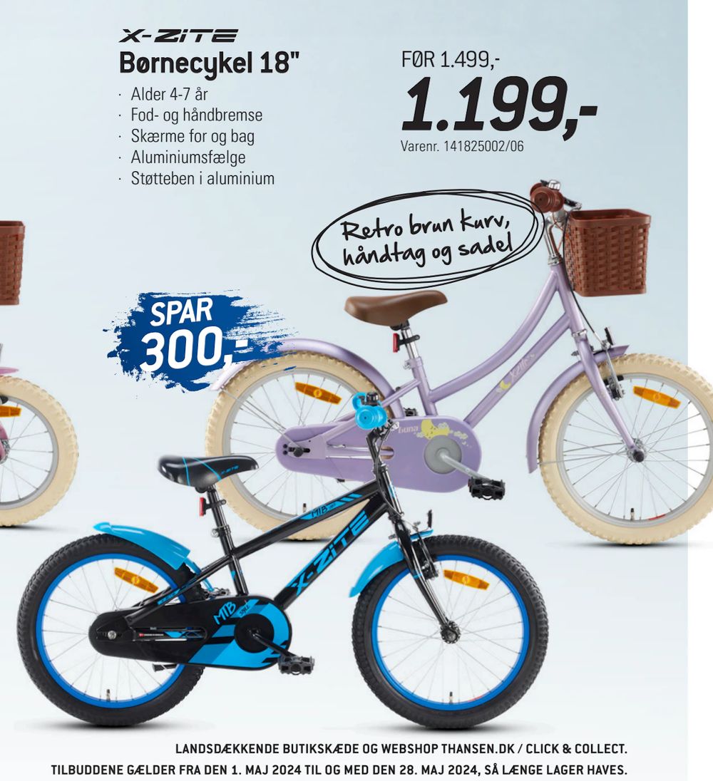 Tilbud på Børnecykel 18" fra thansen til 1.199 kr.