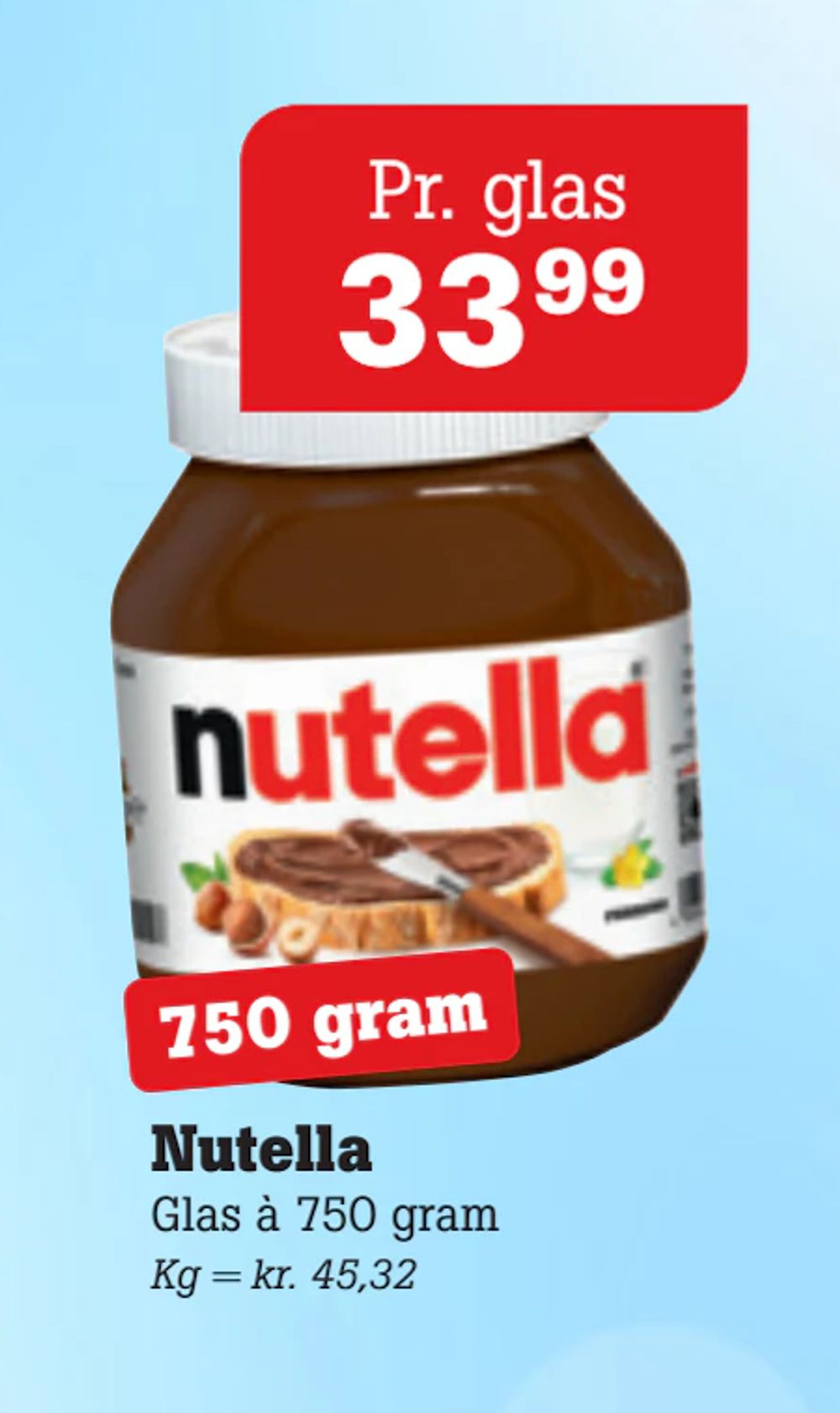 Tilbud på Nutella fra Poetzsch Padborg til 33,99 kr.