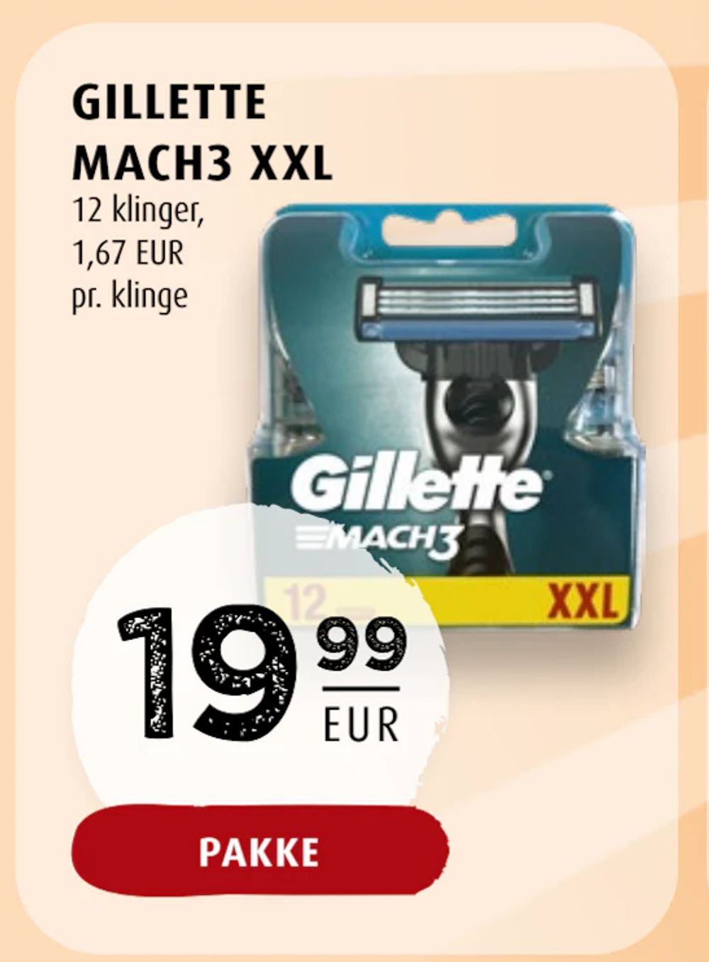 Tilbud på GILLETTE MACH3 XXL fra Scandinavian Park til 19,99 €