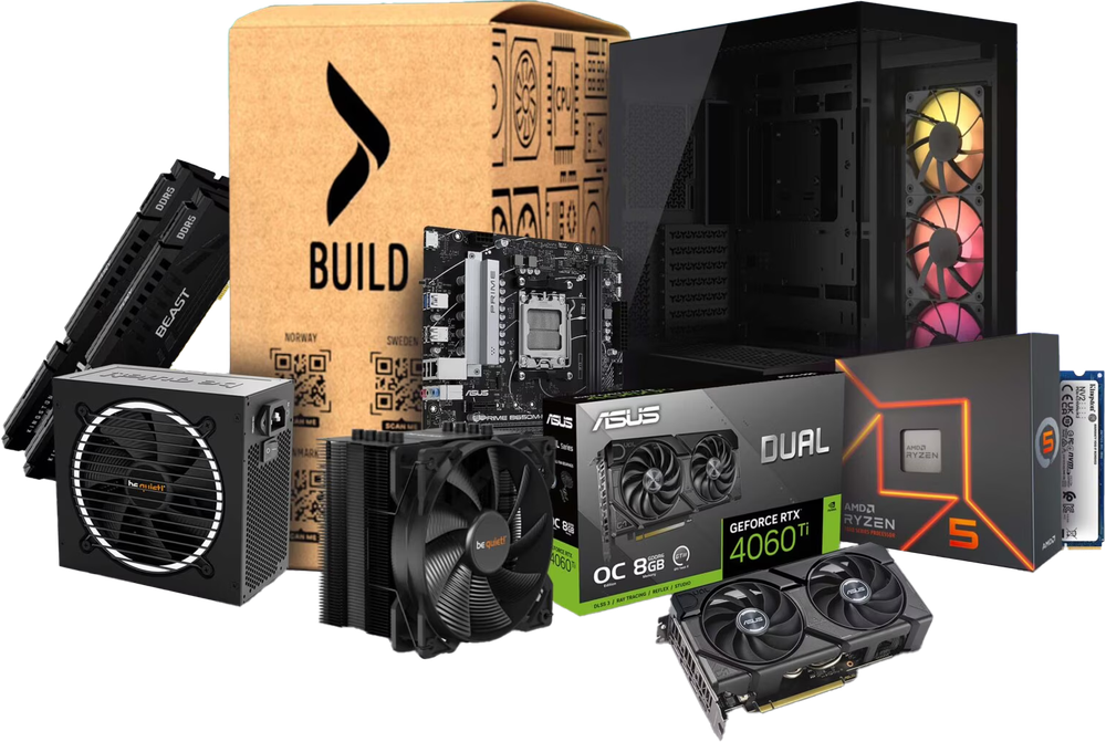 Tilbud på Elgiganten Build 200 R5/16/1TB/RTX 4060 Ti fra Elgiganten til 6.499 kr.