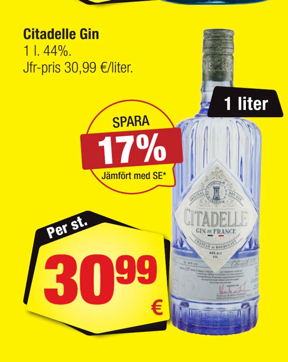 Erbjudanden på Citadelle Gin från Calle för 30,99 €