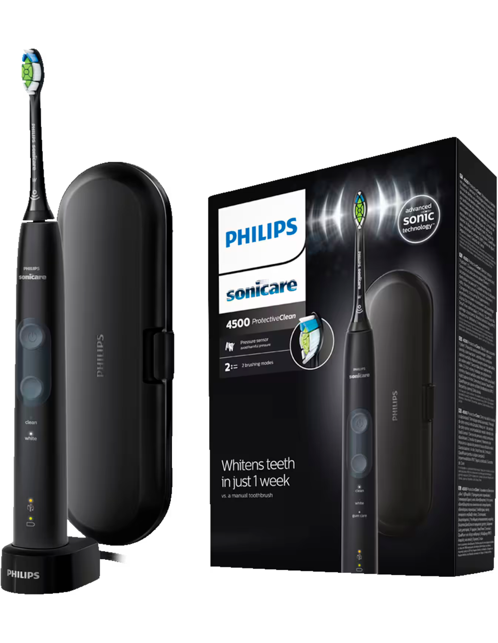 Tilbud på Philips Sonicare ProtectiveClean 4500 elektrisk tandbørste HX683053 fra Elgiganten til 499 kr.