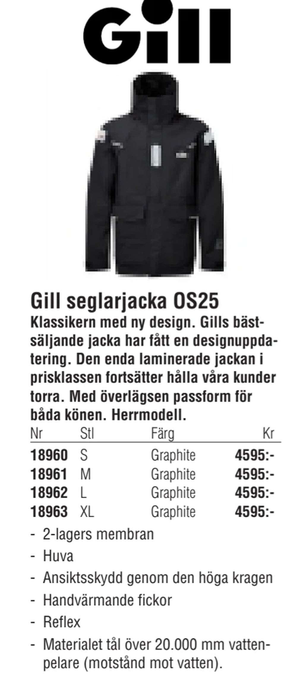 Erbjudanden på Gill seglarjacka OS25 från Erlandsons Brygga för 4 595 kr