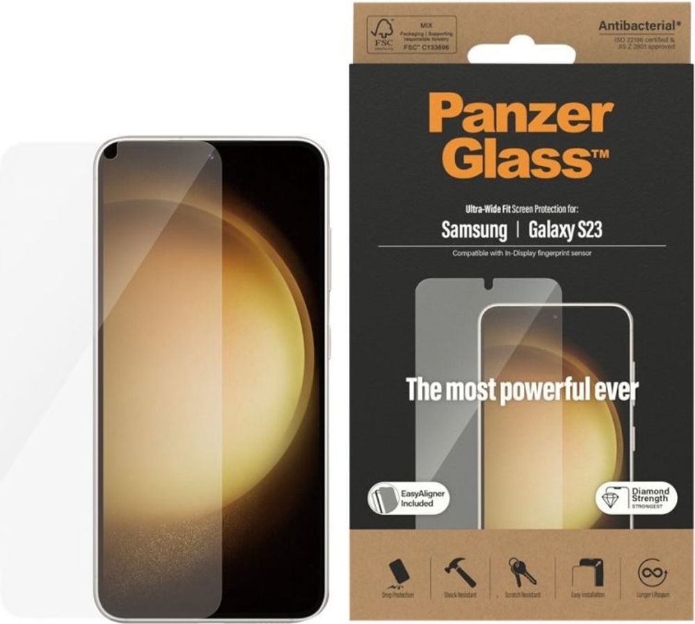 Tilbud på PanzerGlass™ | Skærmbeskytter - Ultra-Wide Fit | Samsung® Galaxy S23 fra ComputerSalg til 158 kr.