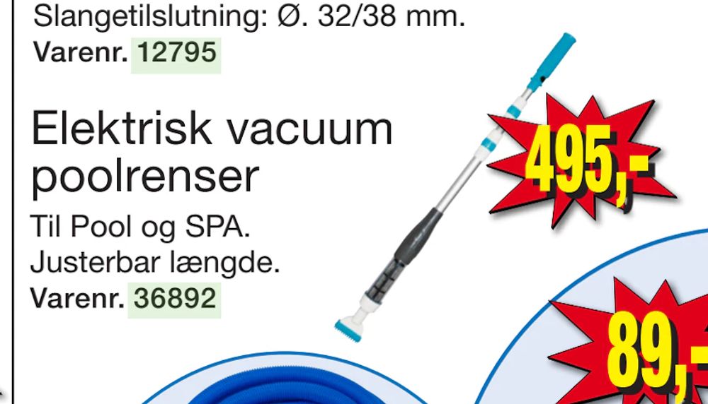 Tilbud på Elektrisk vacuum poolrenser fra Harald Nyborg til 495 kr.