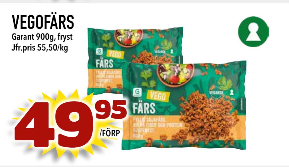 Erbjudanden på VEGOFÄRS från Bonum matmarknad för 49,95 kr