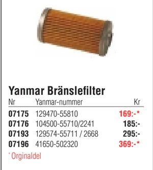 Yanmar Bränslefilter