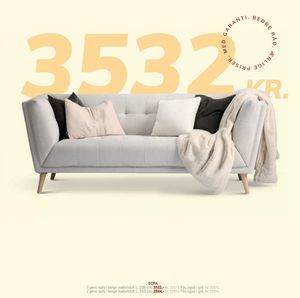 3 pers. sofa i beige møbelstof