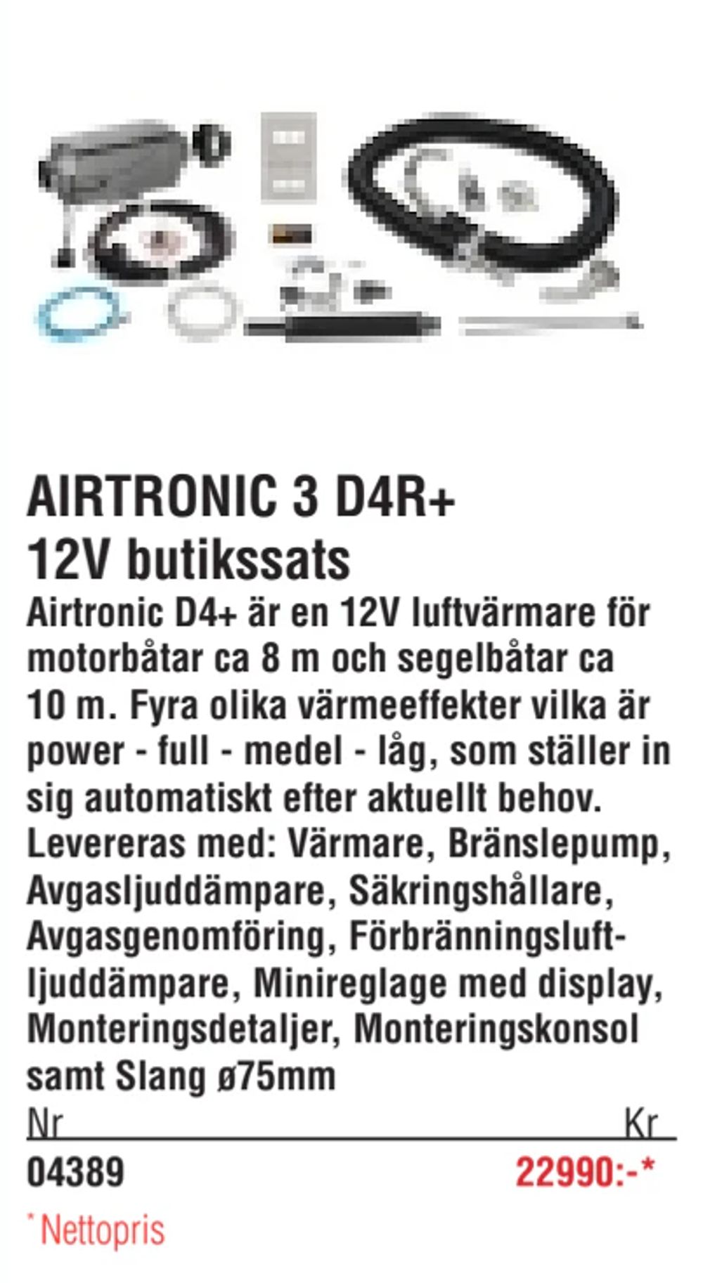 Erbjudanden på AIRTRONIC 3 D4R+ 12V butikssats från Erlandsons Brygga för 22 990 kr