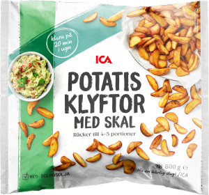 Potatisklyftor med skal Fryst