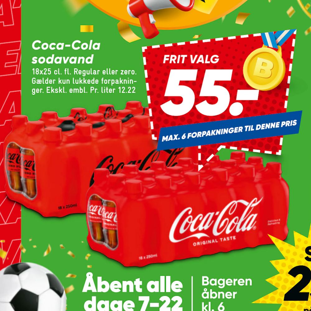 Tilbud på Coca-Cola sodavand fra Bilka til 55 kr.