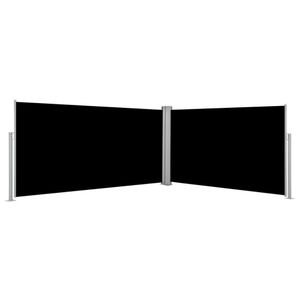 Sammenrullelig sidemarkise 160x600 cm sort