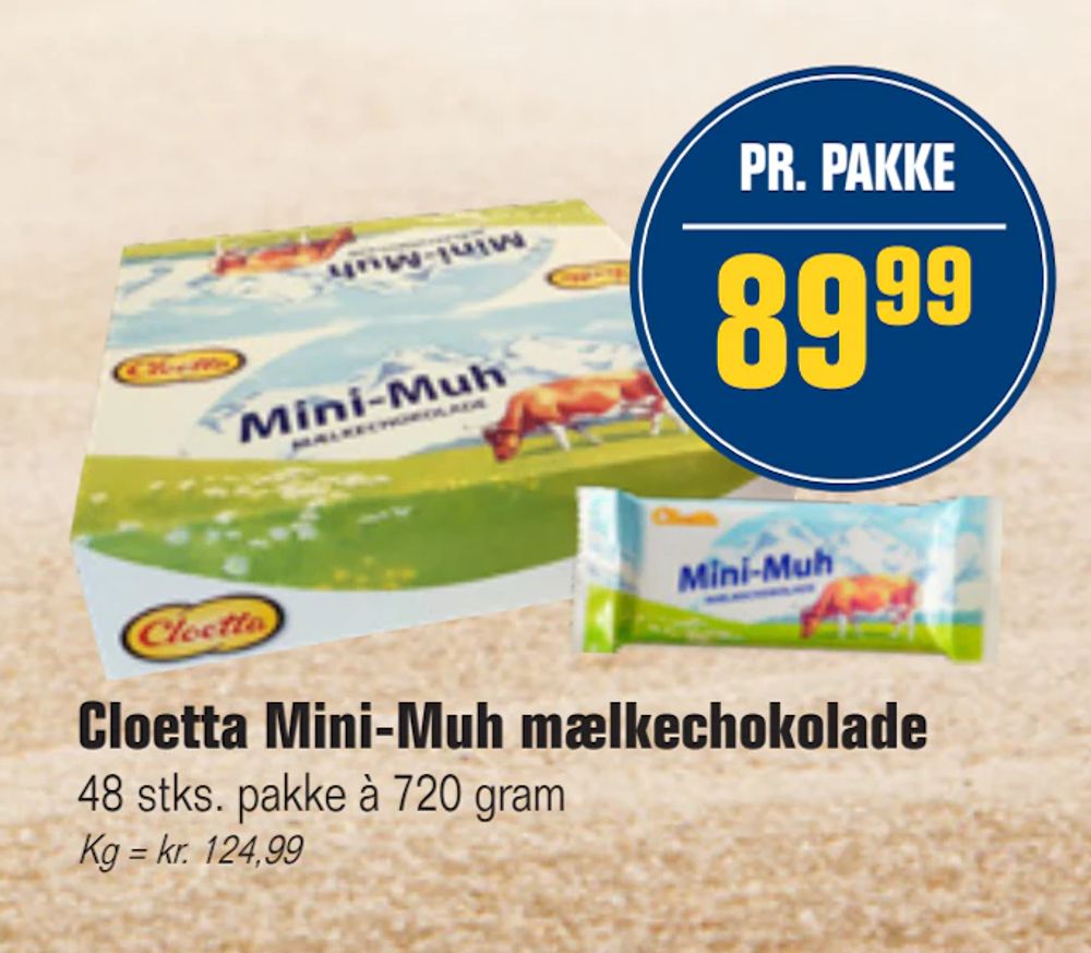 Tilbud på Cloetta Mini-Muh mælkechokolade fra Otto Duborg til 89,99 kr.