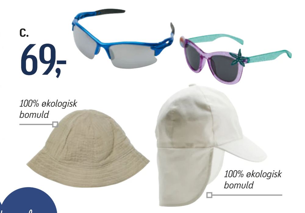 Tilbud på Sommerhatte eller solbriller fra føtex til 69 kr.