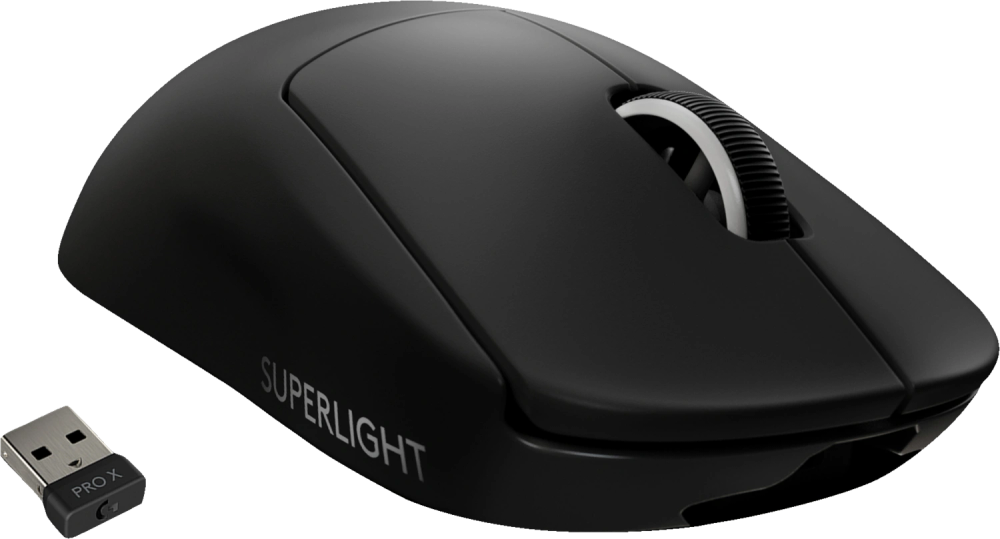 Tilbud på Logitech G Pro X Superlight trådløs gaming mus (sort) fra Elgiganten til 599 kr.