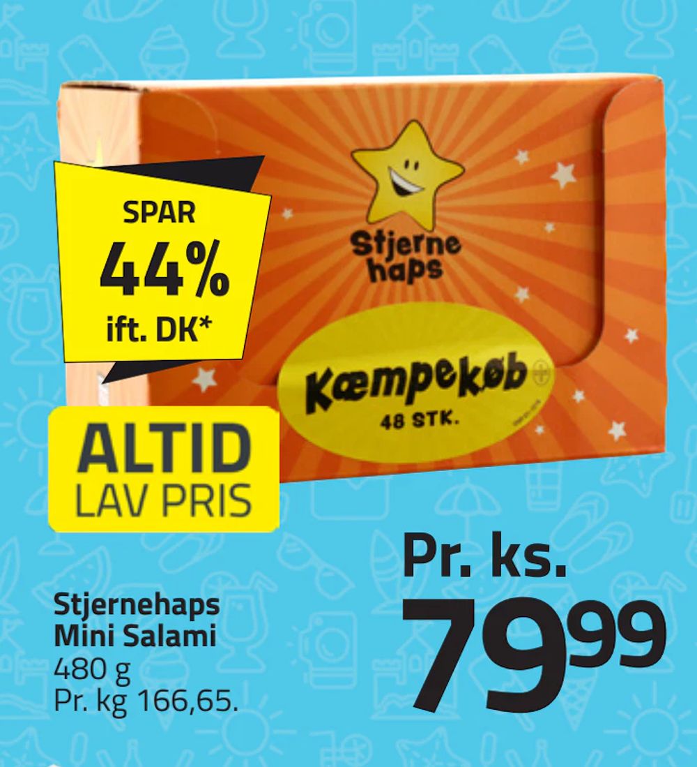 Tilbud på Stjernehaps Mini Salami fra Fleggaard til 79,99 kr.