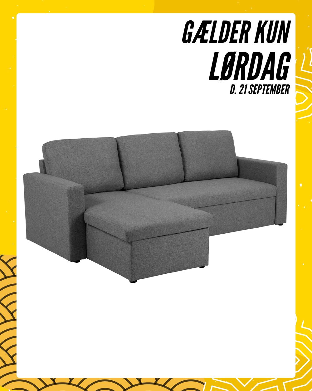 Tilbud på Lucas Sovesofa M. Chaiselong, Mørkegrå (Vendbar) 83 Cm 222 Cm fra My Home Møbler til 4.224 kr.