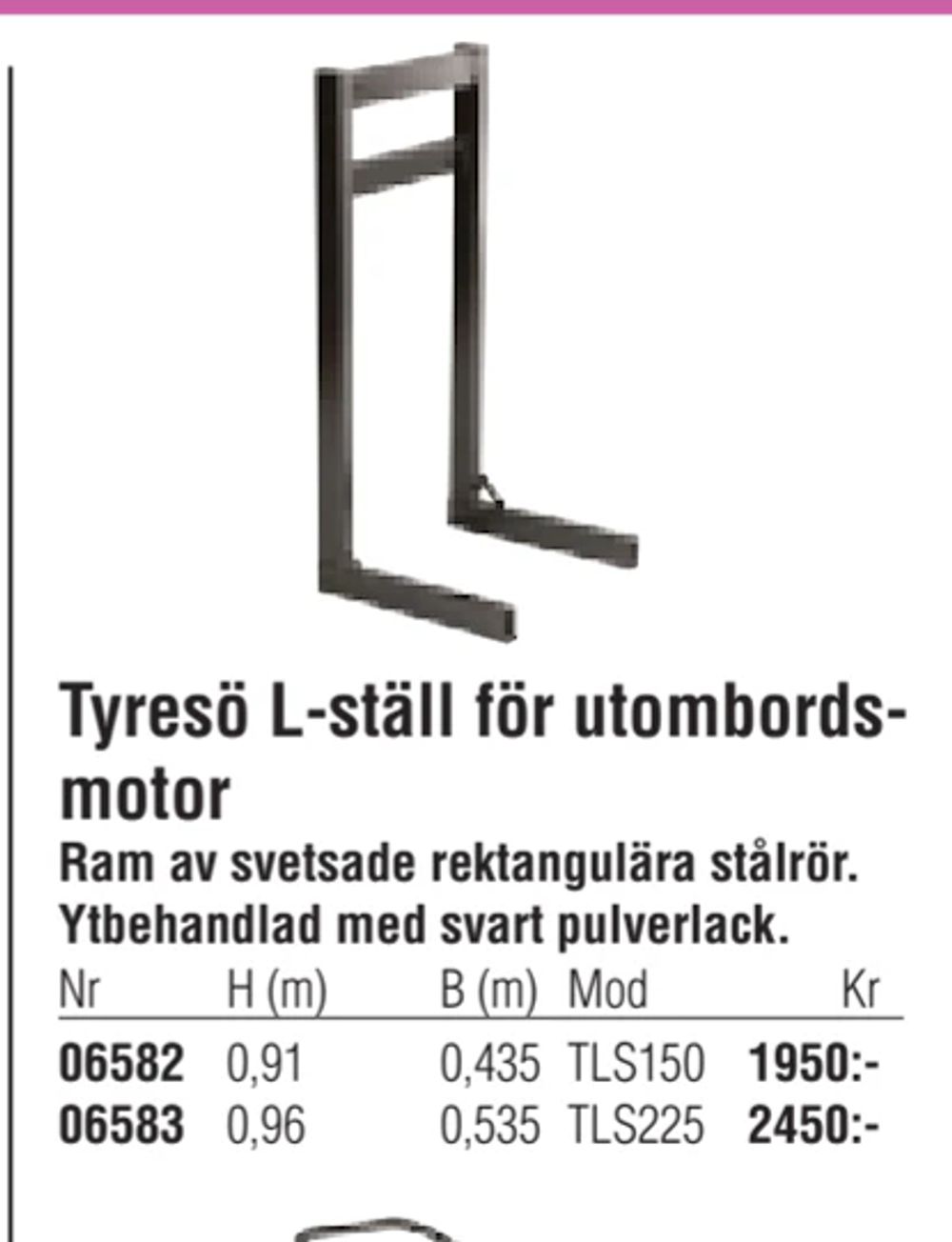 Erbjudanden på Tyresö L-ställ för utombordsmotor från Erlandsons Brygga för 1 950 kr
