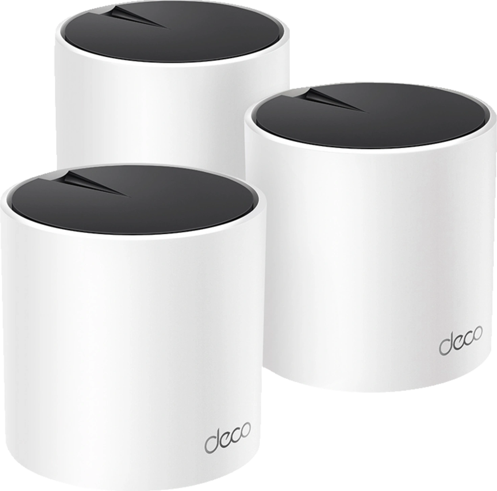 Tilbud på TP-Link DecoX55 mesh WiFi-system AX3000 3-pak fra Elgiganten til 1.799 kr.