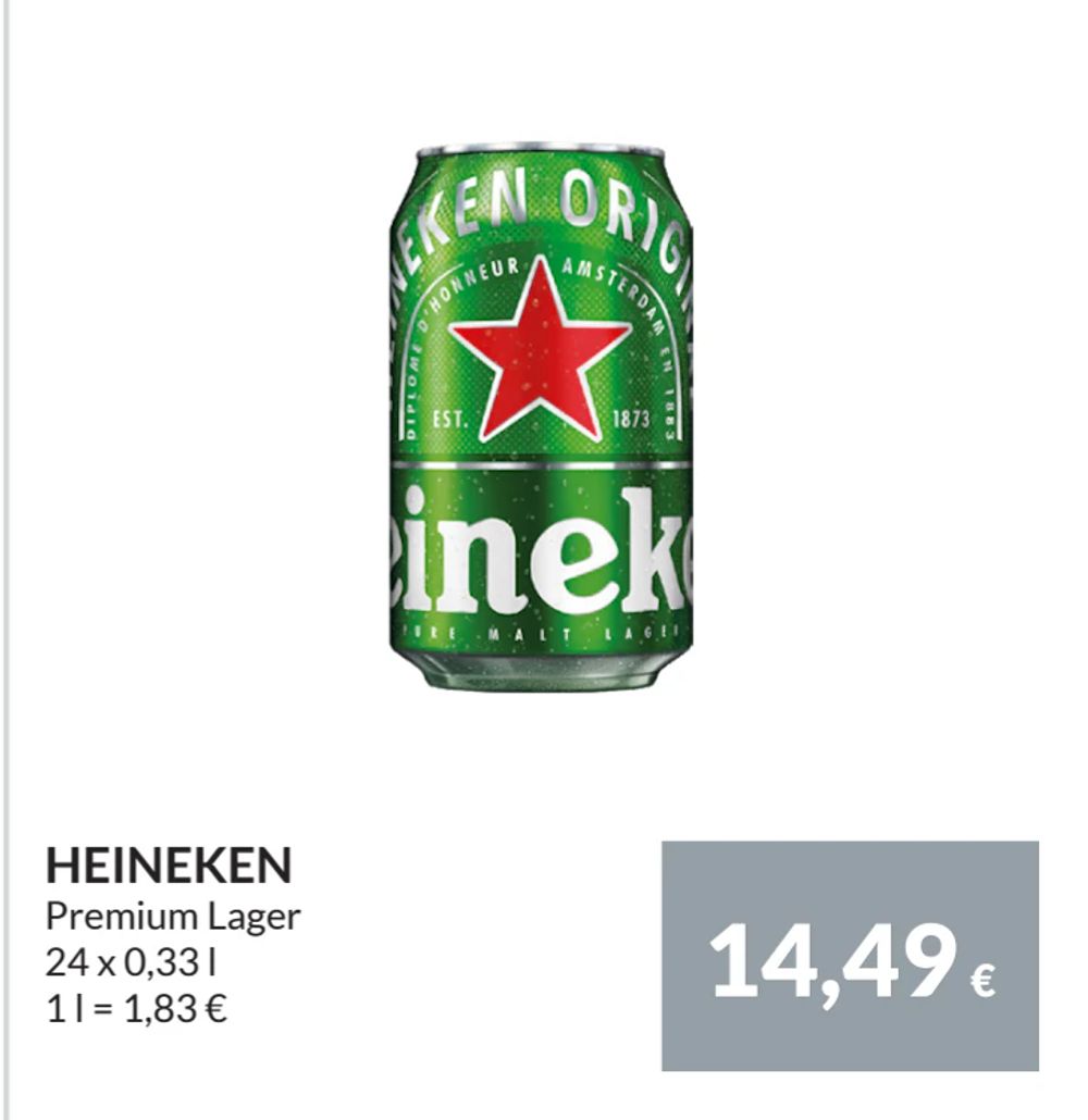 Erbjudanden på HEINEKEN från Nielsen Scan-Shop för 14,49 €