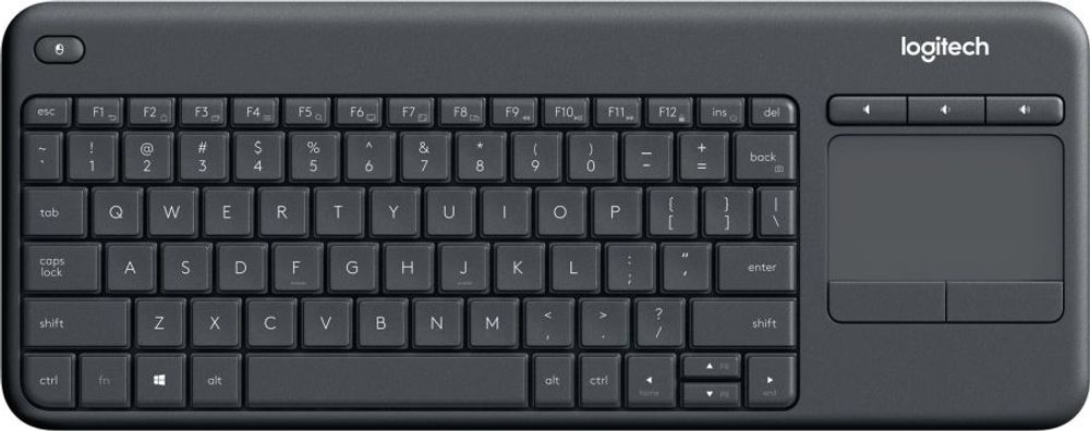 Tilbud på Logitech® | Wireless Touch Keyboard K400 Plus - Tastatur - trådløs - 2.4 GHz - Nordisk - sort fra ComputerSalg til 287 kr.