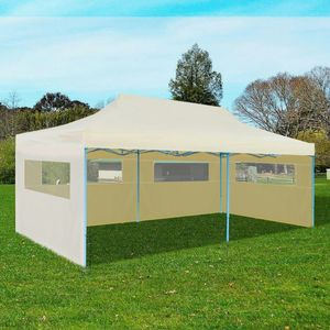 Foldbart pop up-festtelt 3 x 6 m cremefarvet