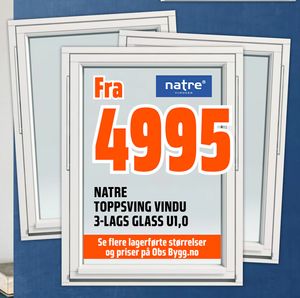 NATRE TOPPSVING VINDU 3-LAGS GLASS U1,0