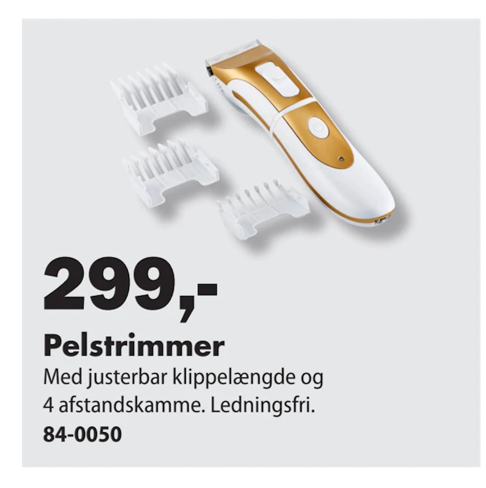 Tilbud på Pelstrimmer fra Biltema til 299 kr.
