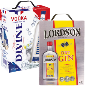 Divine Vodka el. Lordson Gin