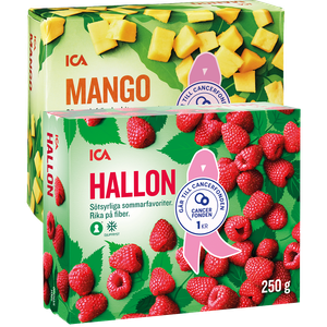 Fryst mango, hallon