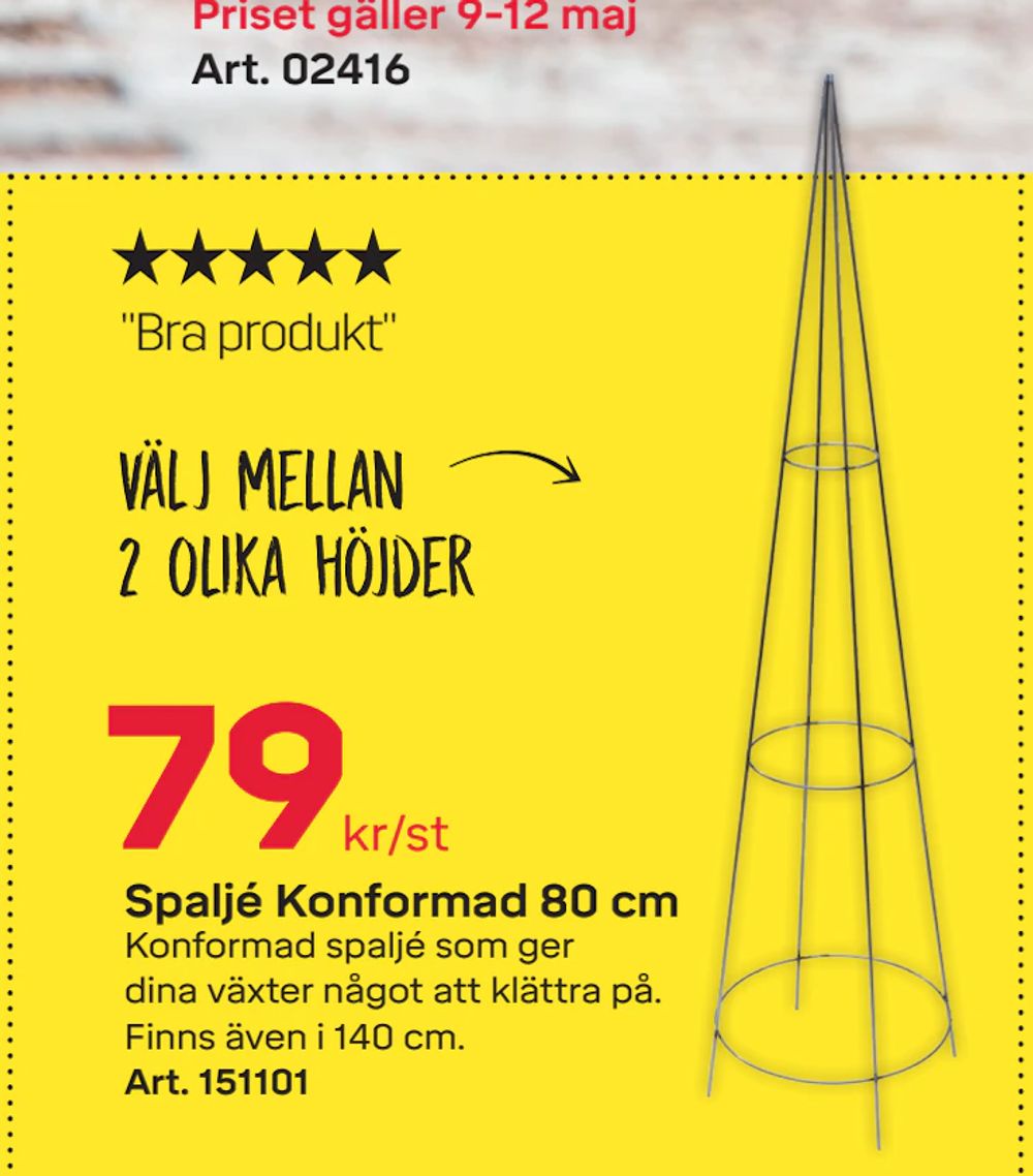 Erbjudanden på Spaljé Konformad 80 cm från Byggmax för 79 kr