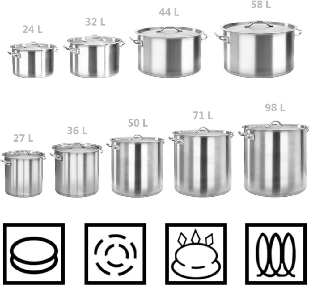 Erbjudanden på vidaXL Gryta 98 L 50x50 cm rostfritt stål från vidaXL.se för 2 037 kr