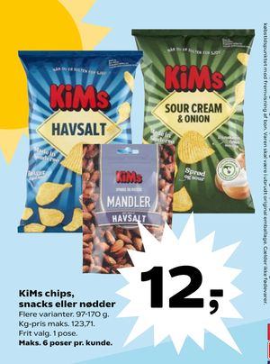 KiMs chips, snacks eller nødder