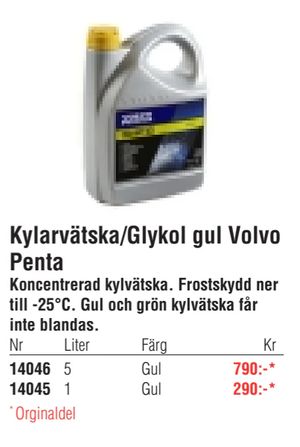 Kylarvätska/Glykol gul Volvo Penta