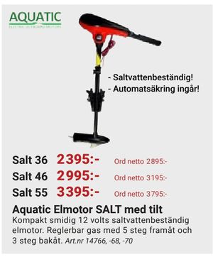 Aquatic Elmotor SALT med tilt