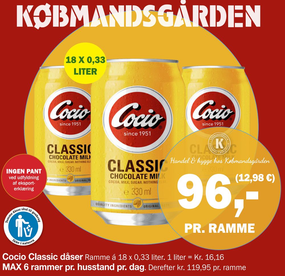 Tilbud på Cocio Classic dåser fra Købmandsgården til 96 kr.