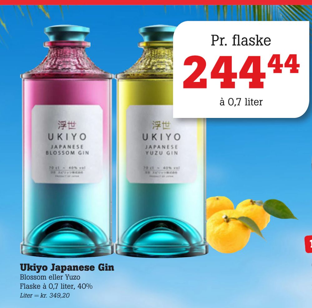 Tilbud på Ukiyo Japanese Gin fra Poetzsch Padborg til 244,44 kr.