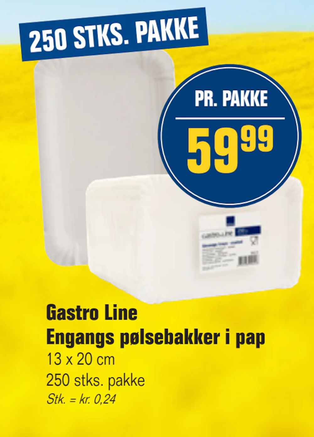Tilbud på Gastro Line Engangs pølsebakker i pap fra Otto Duborg til 59,99 kr.