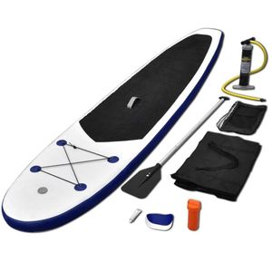 Paddleboardsæt SUP oppusteligt blå og hvid