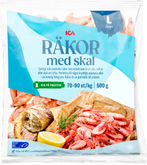 Stora frysta räkor med skal (ICA)