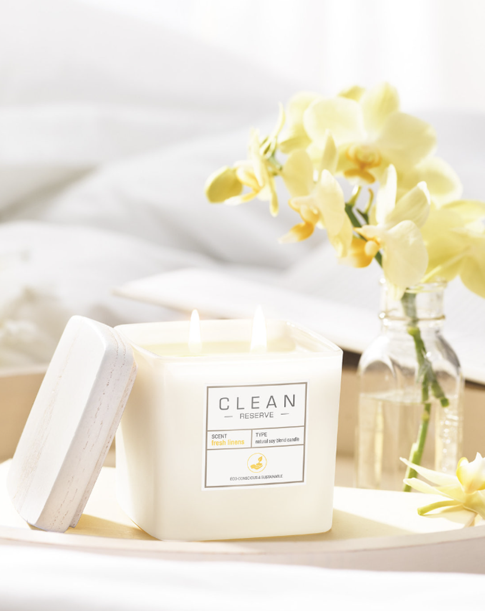 Tilbud på Clean Clean, Space Fresh Linens, Scented Candle, 227 g fra ComputerSalg til 238 kr.