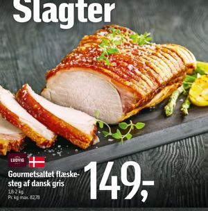 Gourmetsaltet flæskesteg af dansk gris